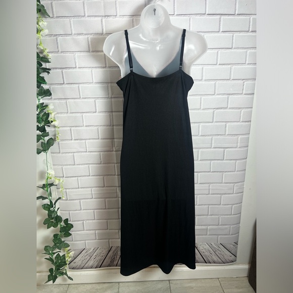 SPOILED ANGEL Black ribbed cami sleep strecth Dress with Pink Lace Trim/size M - Picture 12 of 13